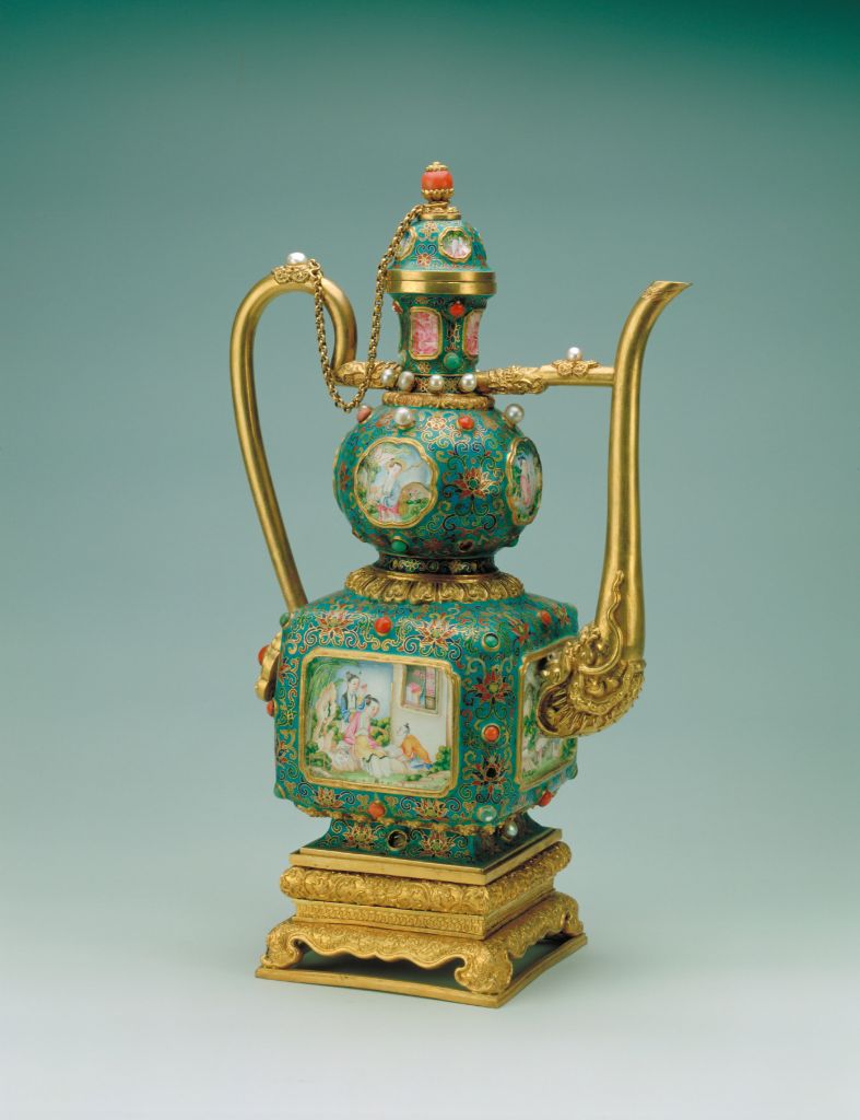 图片[2]-Qianlong style gold embryo filigree enamel inlaid painting enamel holding pot-China Archive